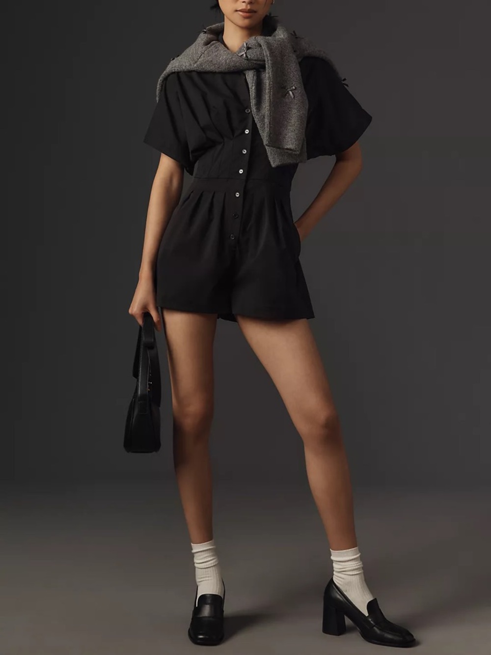 The Tobie Pleated Romper by Exquise for Anthropologie